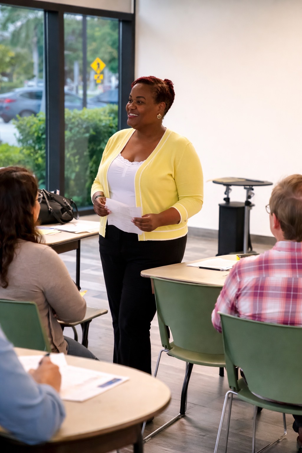 action yellow sweater
